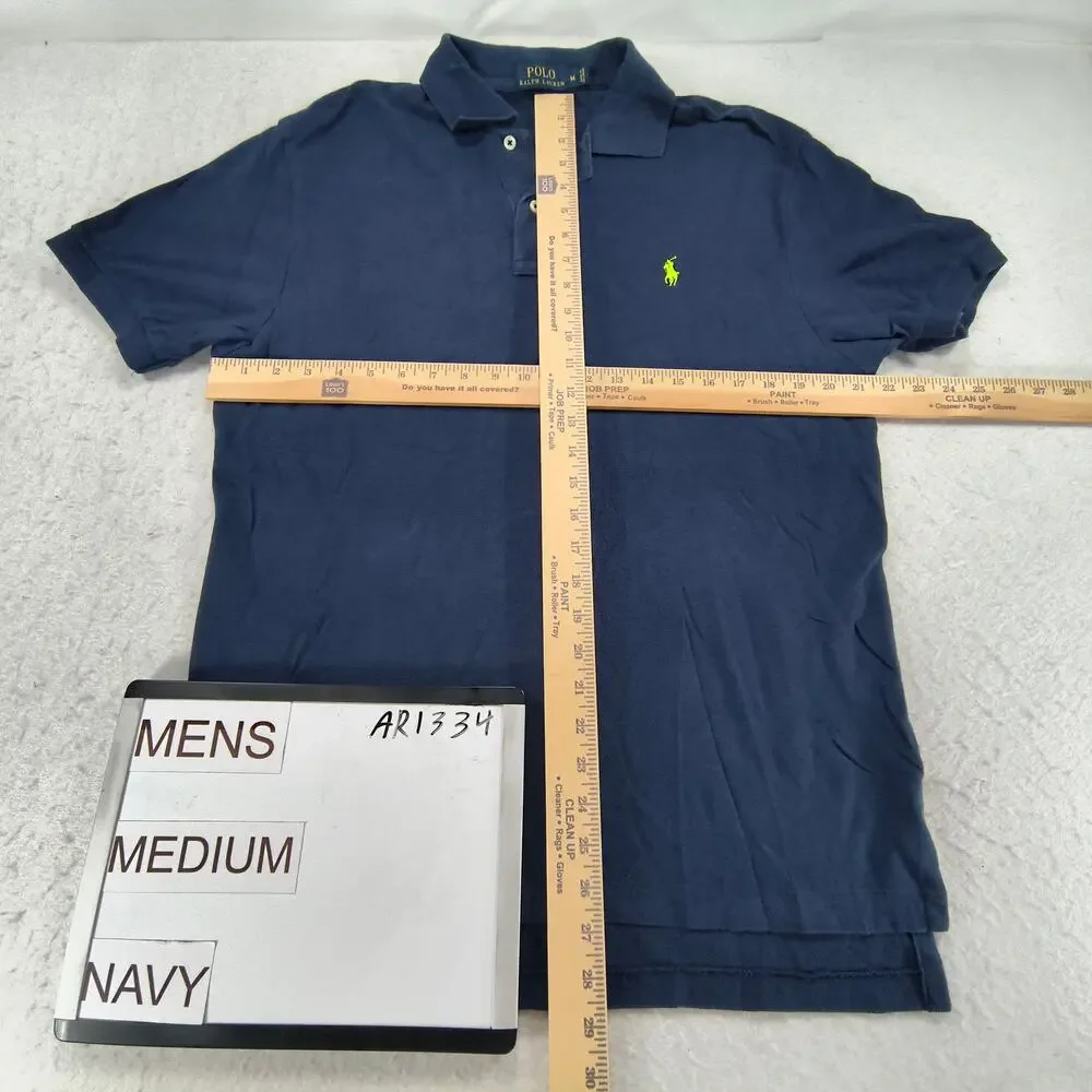 Polo Ralph Lauren Short Sleeve Collared Polo Shirt Mens Size Medium M Navy